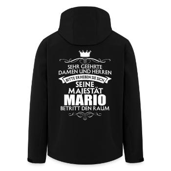MARIO - Majestät - Recycelte Männer Softshell-Jacke von Stanley/Stella - Schwarz - Hinten - AI Model Male 185 light (185cm)