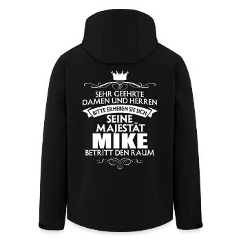 MIKE - Majestät - Recycelte Männer Softshell-Jacke von Stanley/Stella - Schwarz - Hinten - AI Model Male 185 light (185cm)