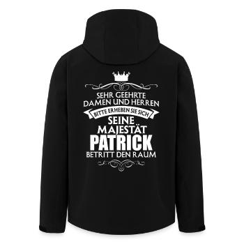 PATRICK - Majestät - Recycelte Männer Softshell-Jacke von Stanley/Stella - Schwarz - Hinten - AI Model Male 185 light (185cm)