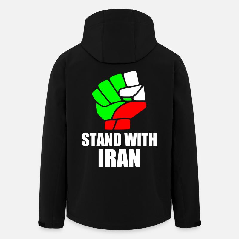 Stand with iran - Veste softshell homme en polyester recyclé Stanley/Stella - noir