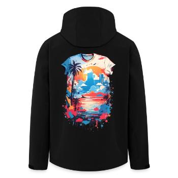 Karibik Shirt - Recycelte Männer Softshell-Jacke von Stanley/Stella - Schwarz - Hinten - AI Model Male 185 light (185cm)