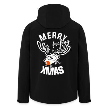 putain de noël noël renne drôle moche - Veste softshell homme en polyester recyclé Stanley/Stella - noir - Dos - AI Model Male 185 light (185cm)