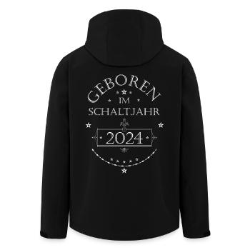 Geboren im Schaltjahr 2024 weiß - Recycelte Männer Softshell-Jacke von Stanley/Stella - Schwarz - Hinten - AI Model Male 185 light (185cm)