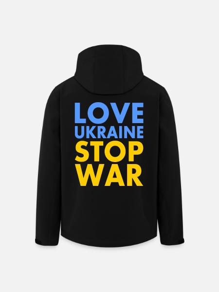 Love ukraine stop war - Men’s Recycled Softshell Jacket by Stanley/Stella - black