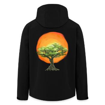 Olivier Lever de soleil Soleil Nature - Veste softshell homme en polyester recyclé Stanley/Stella - noir - Dos - AI Model Male 185 light (185cm)