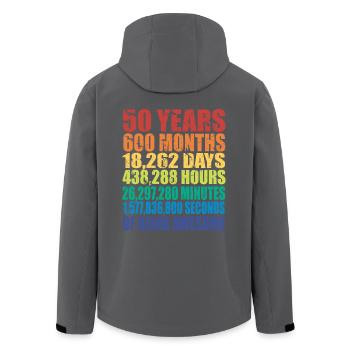 Lustiges Geschenk zum 50. Geburtstag, Alters-Countdown - Recycelte Männer Softshell-Jacke von Stanley/Stella - Schwarz - Hinten - AI Model Male 185 light (185cm)