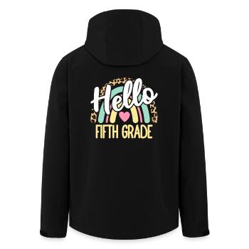 Hallo Lehrer der fünften Klasse Zurück zur Schule Regenbogen - Recycelte Männer Softshell-Jacke von Stanley/Stella - Schwarz - Hinten - AI Model Male 185 light (185cm)