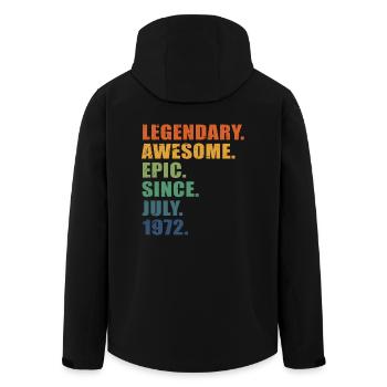 50e anniversaire, juillet 1972, 50e anniversaire - Veste softshell homme en polyester recyclé Stanley/Stella - noir - Dos - AI Model Male 185 light (185cm)