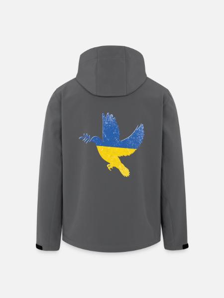 Symbole de paix du drapeau de l’Ukraine - Drapeau de l’Ukraine - Veste softshell homme en polyester recyclé Stanley/Stella - noir
