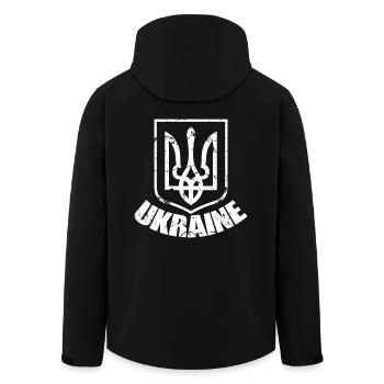 Flagge der Ukraine Symbol, Ukrainischer Stolz, Ukraine - Recycelte Männer Softshell-Jacke von Stanley/Stella - Schwarz - Hinten - AI Model Male 185 light (185cm)