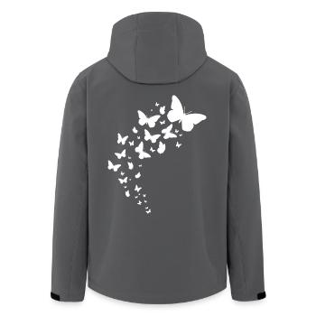 Cute Butterflies Graphic Butterfly Lovers Nature - Men’s Recycled Softshell Jacket by Stanley/Stella - black - Back - AI Model Male 185 light (185cm)