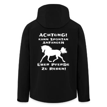Pferde Reiterin Lustiger Spruch - Recycelte Männer Softshell-Jacke von Stanley/Stella - Schwarz - Hinten - AI Model Male 185 light (185cm)