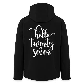 Bonjour Vingt-sept Mignon 27 ans Anniversaire - Veste softshell homme en polyester recyclé Stanley/Stella - noir - Dos - AI Model Male 185 light (185cm)