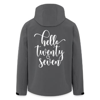 Hello Twenty Seven Cute 27 Years Old Birthday - Men’s Recycled Softshell Jacket by Stanley/Stella - anthracite - Back - AI Model Male 185 light (185cm)