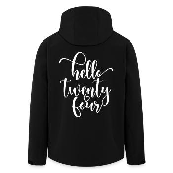 Hello Twenty Four Cute 24 Years Old Birthday - Men’s Recycled Softshell Jacket by Stanley/Stella - black - Back - AI Model Male 185 light (185cm)