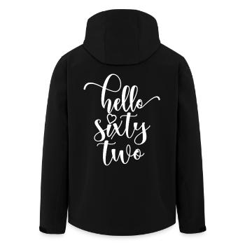 Hello Sixty Two Cute 62 Years Old Birthday - Men’s Recycled Softshell Jacket by Stanley/Stella - black - Back - AI Model Male 185 light (185cm)