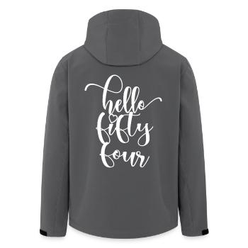 Hello Fifty Four Cute 54 Years Old Birthday - Men’s Recycled Softshell Jacket by Stanley/Stella - anthracite - Back - AI Model Male 185 light (185cm)