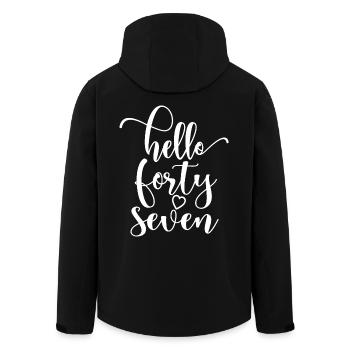 Hello Forty Seven Cute 47 Years Old Birthday - Men’s Recycled Softshell Jacket by Stanley/Stella - black - Back - AI Model Male 185 light (185cm)