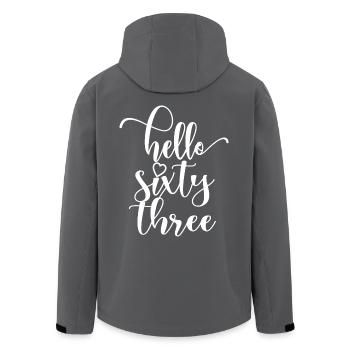 Bonjour Soixante Trois Mignon 63 ans Anniversaire - Veste softshell homme en polyester recyclé Stanley/Stella - charbon - Dos - AI Model Male 185 light (185cm)