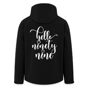 Bonjour Quatre-vingt-dix-neuf mignons anniversaire de 99 ans - Veste softshell homme en polyester recyclé Stanley/Stella - noir - Dos - AI Model Male 185 light (185cm)