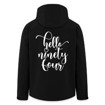 Hello Ninety Four Cute 94 Years Old Birthday - Men’s Recycled Softshell Jacket by Stanley/Stella - black - Back - AI Model Male 185 light (185cm)