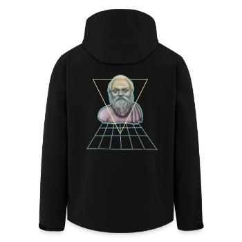 Socrate Philosophe grec moderne - Veste softshell homme en polyester recyclé Stanley/Stella - noir - Dos - AI Model Male 185 light (185cm)
