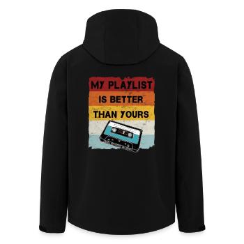 Retro Cassette Cool Musician - Men’s Recycled Softshell Jacket by Stanley/Stella - black - Back - AI Model Male 185 light (185cm)