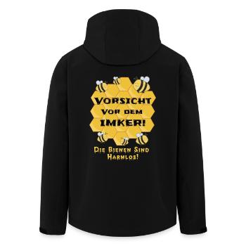 Vorsicht Vor Dem Imker Bienen Lustig - Recycelte Männer Softshell-Jacke von Stanley/Stella - Schwarz - Hinten - AI Model Male 185 light (185cm)
