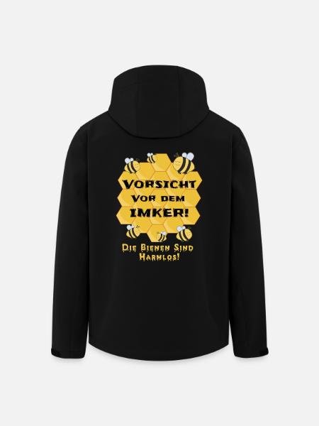 Vorsicht Vor Dem Imker Bienen Lustig - Recycelte Männer Softshell-Jacke von Stanley/Stella - Schwarz