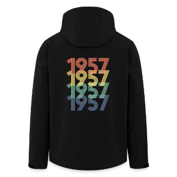 Cool Retro 1957, 65 ans, cadeau de 65e anniversaire - Veste softshell homme en polyester recyclé Stanley/Stella - noir - Dos - AI Model Male 185 light (185cm)