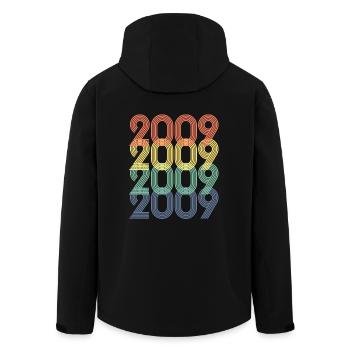 Cool Retro 2009, 14 Jahre alt, 14. Geburtstag Teens - Recycelte Männer Softshell-Jacke von Stanley/Stella - Schwarz - Hinten - AI Model Male 185 light (185cm)