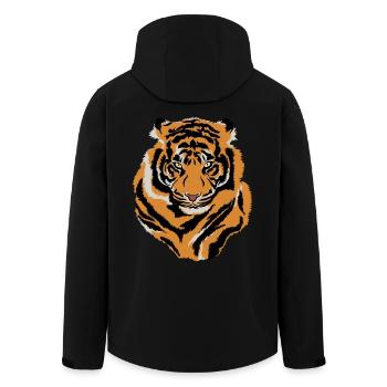 Tiger Gesicht Wild Life Kreatur Tier Tiger Lover - Recycelte Männer Softshell-Jacke von Stanley/Stella - Schwarz - Hinten - AI Model Male 185 light (185cm)