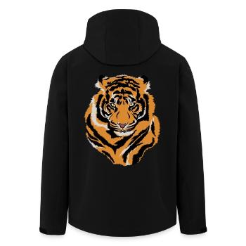 Tiger Gesicht Wild Life Kreatur Tier Tiger Lover - Recycelte Männer Softshell-Jacke von Stanley/Stella - Schwarz - Hinten - AI Model Male 185 light (185cm)