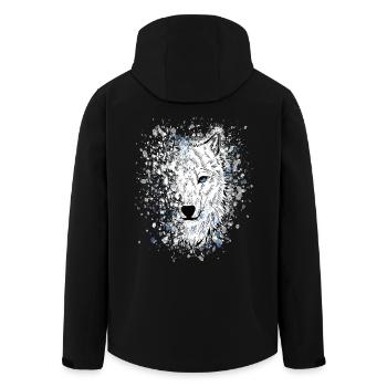 Polarwolf Weißer Wolf - Recycelte Männer Softshell-Jacke von Stanley/Stella - Schwarz - Hinten - AI Model Male 185 light (185cm)