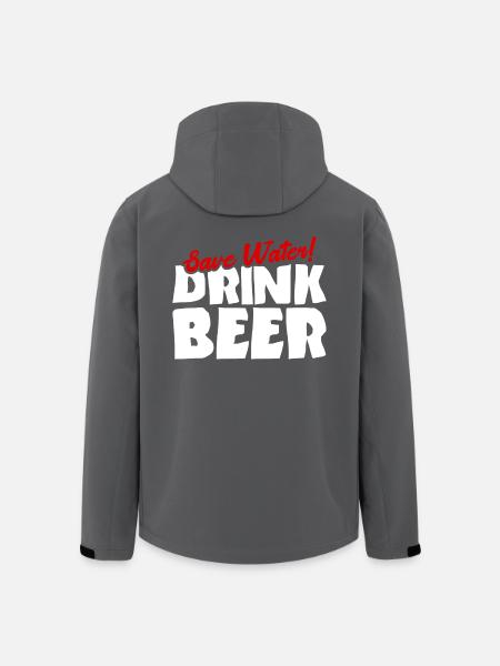 Save water! Drink beer - Men’s Recycled Softshell Jacket by Stanley/Stella - black