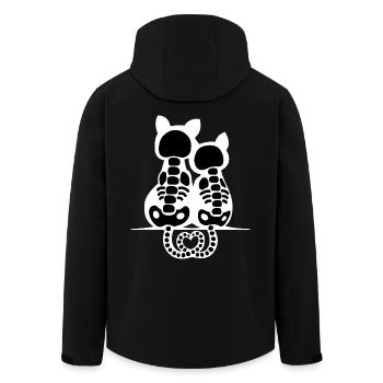 Unheimlich Nette Katze Skelett Knochen Herz Schwanz Halloween - Recycelte Männer Softshell-Jacke von Stanley/Stella - Schwarz - Hinten - AI Model Male 185 light (185cm)