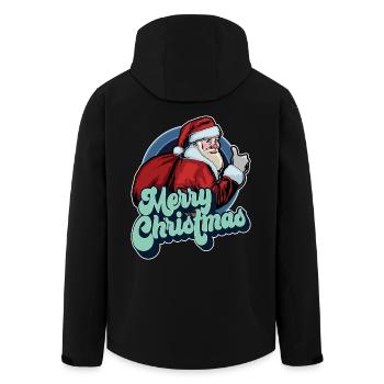 Frohe Weihnachten Weihnachtsmann Daumen hoch Weihnachtsgeschenk - Recycelte Männer Softshell-Jacke von Stanley/Stella - Schwarz - Hinten - AI Model Male 185 light (185cm)