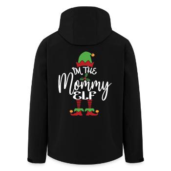 Mommy Elf Cute Funny Matching Christmas Costume - Men’s Recycled Softshell Jacket by Stanley/Stella - black - Back - AI Model Male 185 light (185cm)