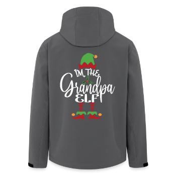 Grandpa Elf Cute Funny Matching Christmas Costume - Men’s Recycled Softshell Jacket by Stanley/Stella - black - Back - AI Model Male 185 light (185cm)