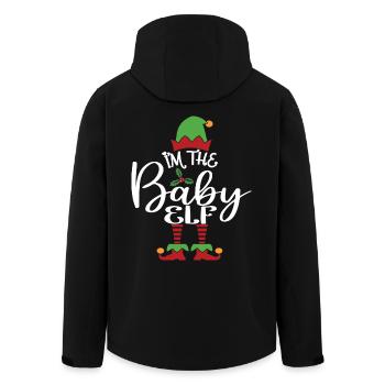 Baby Elf Cute Funny Matching Christmas Costume - Men’s Recycled Softshell Jacket by Stanley/Stella - black - Back - AI Model Male 185 light (185cm)