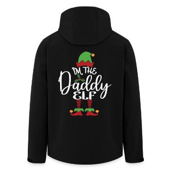 Daddy Elf Cute Funny Matching Christmas Costume - Men’s Recycled Softshell Jacket by Stanley/Stella - black - Back - AI Model Male 185 light (185cm)