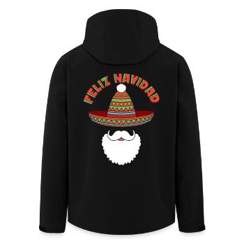 Feliz Navidad Merry Christmas Sombrero Santa Beard - Men’s Recycled Softshell Jacket by Stanley/Stella - black - Back - AI Model Male 185 light (185cm)