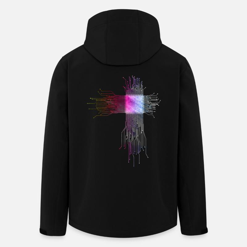 Programmer CPU Motif - Men’s Recycled Softshell Jacket by Stanley/Stella - black