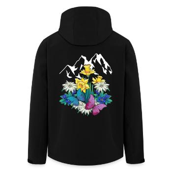 Österreich Tirol Frühling Natur Naturliebhaber Alm - Recycelte Männer Softshell-Jacke von Stanley/Stella - Schwarz - Hinten - AI Model Male 185 light (185cm)