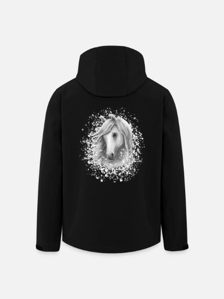 Pferdekopf im Schnee - Recycelte Männer Softshell-Jacke von Stanley/Stella - Schwarz