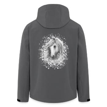 Tête de cheval dans la neige - Veste softshell homme en polyester recyclé Stanley/Stella - charbon - Dos - AI Model Male 185 light (185cm)