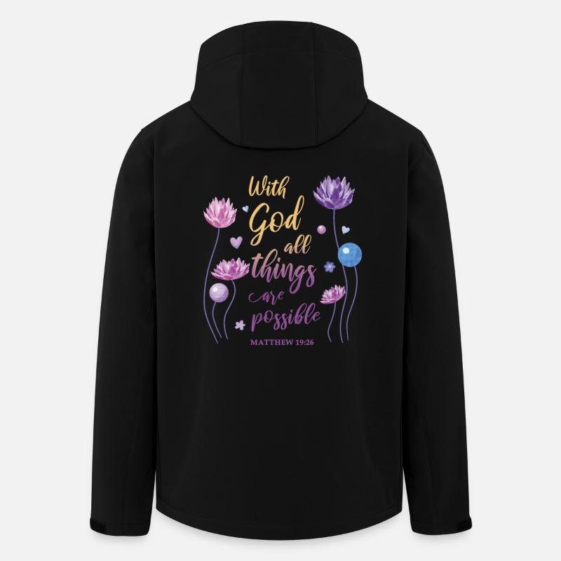 Religious Quote Christian Gift - Men’s Recycled Softshell Jacket by Stanley/Stella - black