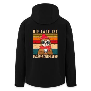 Die Lage Ist Besäufniserregend Faultier Punsch - Recycelte Männer Softshell-Jacke von Stanley/Stella - Schwarz - Hinten - AI Model Male 185 light (185cm)