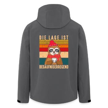 Die Lage Ist Besäufniserregend Faultier Punsch - Recycelte Männer Softshell-Jacke von Stanley/Stella - Anthrazit - Hinten - AI Model Male 185 light (185cm)