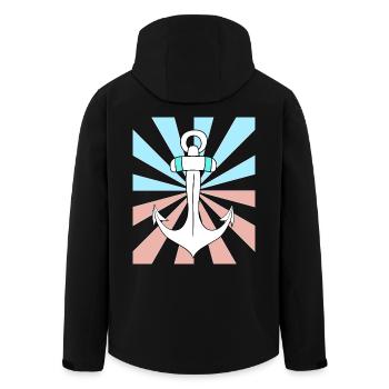 Cadeau de Noël Ancre Marin Maritime Ahoy - Veste softshell homme en polyester recyclé Stanley/Stella - noir - Dos - AI Model Male 185 light (185cm)